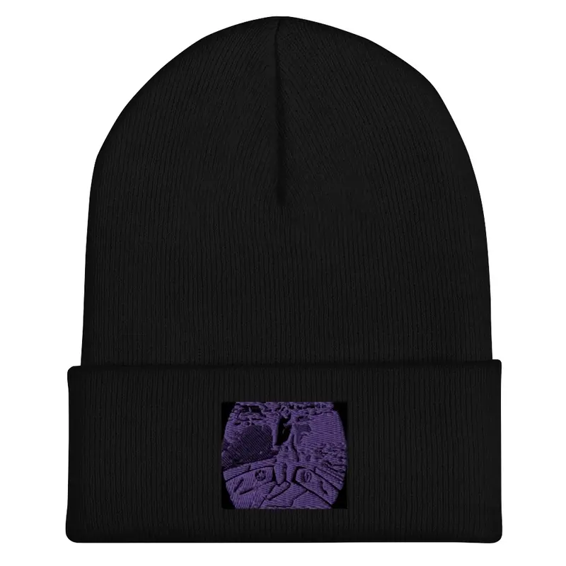 Beanie with lg purple mascot